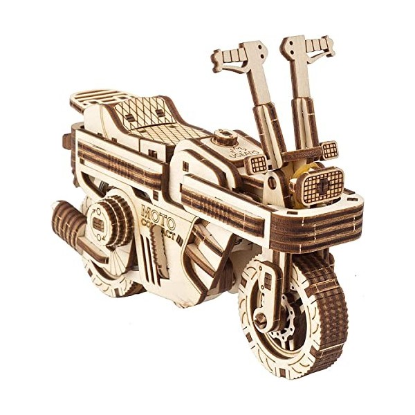 UGEARS Puzzle 3D Moto Miniature - Moto Compact Scooter Pliant Maquette en Bois à Construire Casse-tête Adulte et Enfants - DI