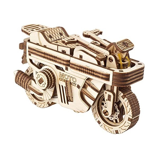 UGEARS Puzzle 3D Moto Miniature - Moto Compact Scooter Pliant Maquette en Bois à Construire Casse-tête Adulte et Enfants - DI