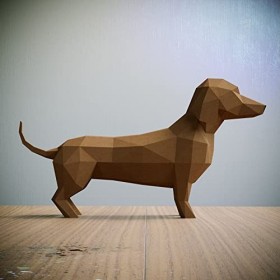 Teckel,Yona DIY Papercraft kit, Chien de papier, Décoration，Décoration dintérieur, trophée de papier, cadeau,Origami 3D, bri