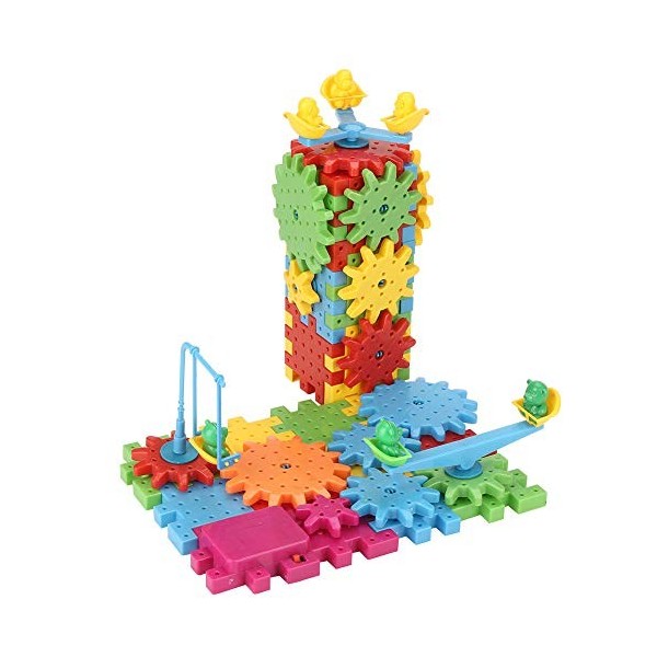 81PCS Blocs de Construction Jouet DIY Roue Dentée Drôles Briques Engrenages Électrique Puzzle 3D Motorisé Plastique Jouets Ed