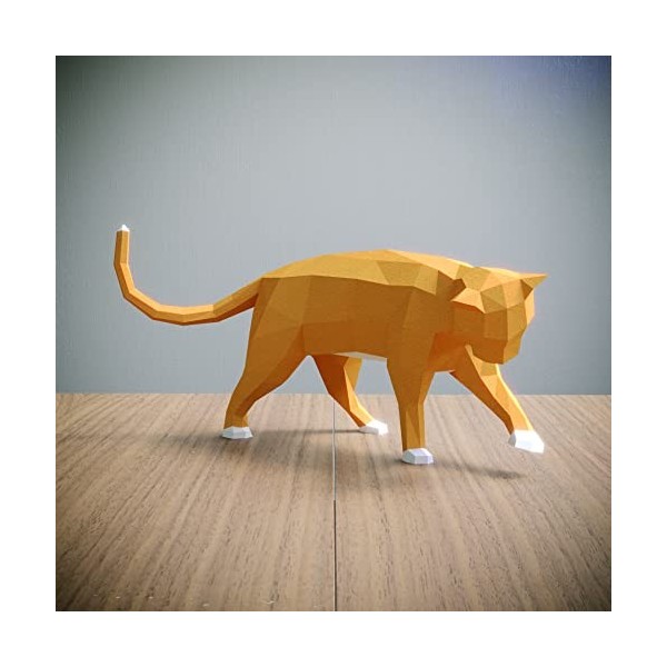 Vilain chat,Yona DIY Papercraft kit, chat de papier, Décoration，Décoration dintérieur, trophée de papier, cadeau, Origami 3D
