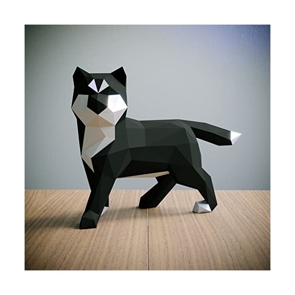 Shiba INU Noir，Yona DIY Papercraft kit, Chien de papier, Décoration，Décoration dintérieur, trophée de papier, cadeau, Origam