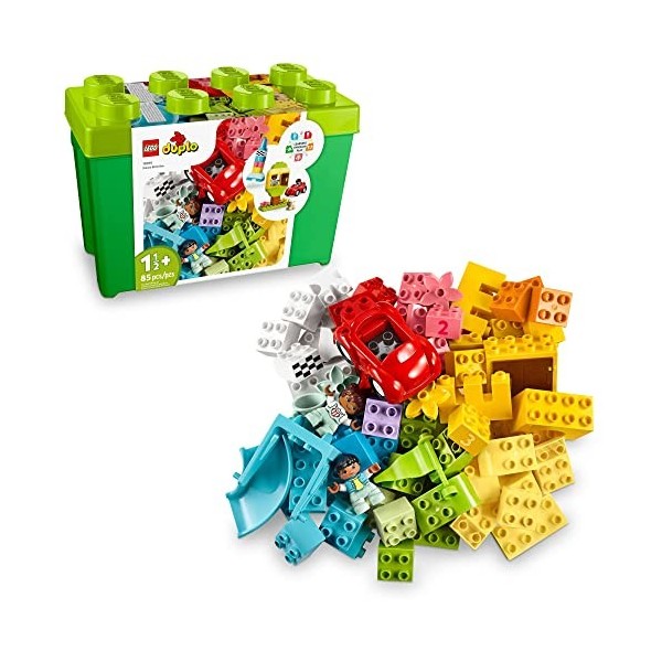 LEGO DUPLO Classic Deluxe Brick Box 10914 Starter Set with Storage Box, Great Educational Toy for Toddlers 18 Months and up, 