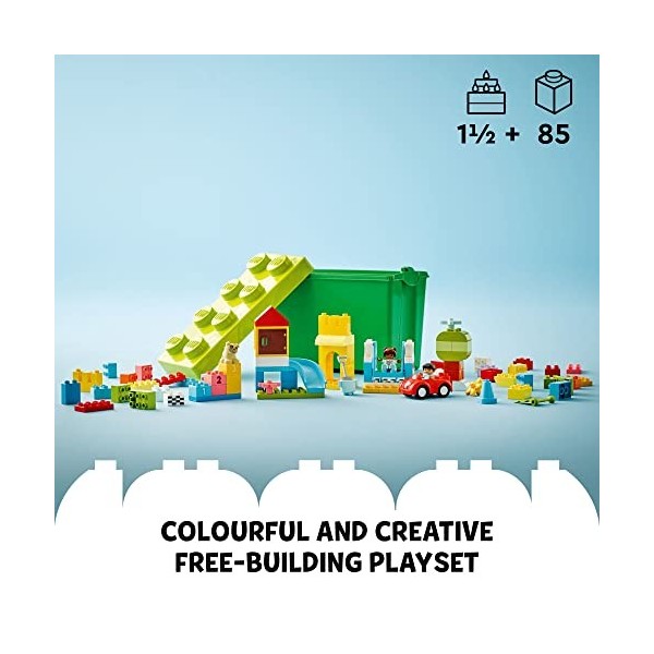 LEGO DUPLO Classic Deluxe Brick Box 10914 Starter Set with Storage Box, Great Educational Toy for Toddlers 18 Months and up, 