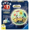 Ravensburger - Puzzle 3D Ball illuminé - Minions 2 - A partir de 6 ans - 72 pièces numérotées à assembler sans colle - Socle 