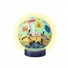 Ravensburger - Puzzle 3D Ball illuminé - Minions 2 - A partir de 6 ans - 72 pièces numérotées à assembler sans colle - Socle 