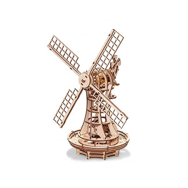 EWA Eco-Wood-Art - Windmill - Puzzle 3D mécanique en Bois - Casse-tête pour Adultes et Adolescents -à Monter soi-même sans Co