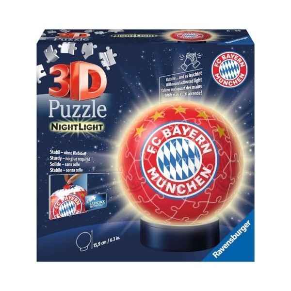 Ravensburger - 12177 9 - Puzzle 3D/Veilleuse - Bayern Munich - 72 Pièces