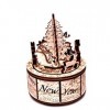 Wood Trick Music Box Santa’s Carousel Model Kit - Carol of The Bells Beautiful Melody - Very Sturdy and Ecological - 6x4″ - R