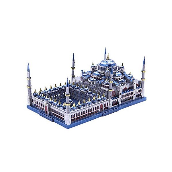 Microworld J029 Puzzle 3D en métal découpé au laser Motif Mosquée Bleu Turquie