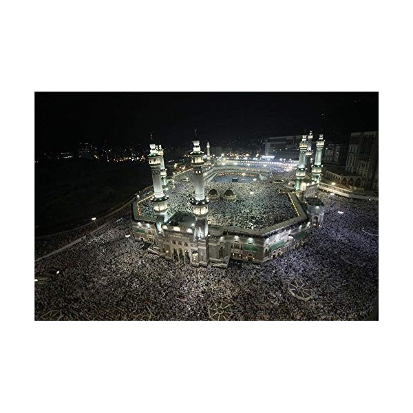 YANCONG Puzzle en Bois Adulte 1000 Pièces, Puzzle 3D, La Mosquée Sacrée, Hajj La Mecque