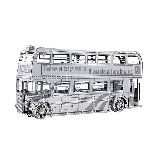 Puzzle 3D en Métal De Bus De Londres, Kit De Bricolage Découpé Au Laser, Jouets pour Adultes Et Enfants, Modèle Mécanique, Jo