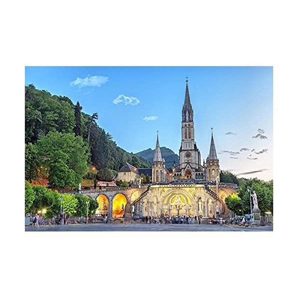 YANCONG Puzzle Adulte 1000 Pièces, Puzzle 3D,Basilique Notre-Dame De Lourdes, France Puzzle 75X50Cm