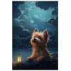 Puzzles en Bois de 1000 pièces, pour Adulte, Chien sous Les étoiles, Yorkshire Terrier, série de Puzzles de Chiens Animaux D