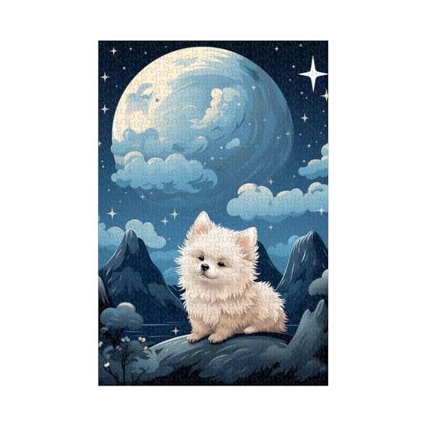 Puzzles en Bois de 1000 pièces, pour Adulte, Chien sous Les étoiles, Yorkshire Terrier, série de Puzzles de Chiens Animaux D