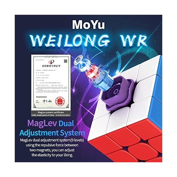 Gobus MoYu Weilong WR MagLev 2021 WR M MagLev Double système de réglage Magic Puzzle Cube Stickerless + Cube Stand et Sac