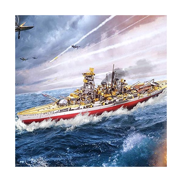 Piececool Kit de modélisme en métal 3D – Kongou Battleship DIY Puzzle 3D en métal