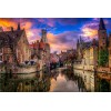 YANCONG Puzzle Enfant Classique 1000 Pièces, Puzzle 3D, Bruges Belgique Ville Coloré Ciel