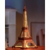 ROBOTIME Puzzle 3D LED Maquette de Tour Eiffel en Bois - Architecture Maquette en Bois a Construire Adulte - Construction Cad