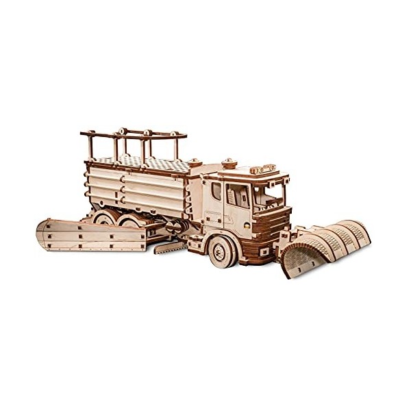 EWA Eco-Wood-Art Souffleuse à Neige 3D mécanique en Bois-Puzzle pour Adultes et Adolescents-Assemblage sans colle-417 pièces,