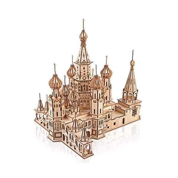 GuDoQi Puzzle 3D Bois, Cathédrale Saint-Basile, Maquette dArchitecture en Bois a Construire Adulte et Adolescents, Jouet dA