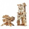 UGEARS Baliste et Tour en Bois – Modèles Machines de Guerre Médiévales à Construire – Puzzle 3D à Monter - Modèles 292 Pieces