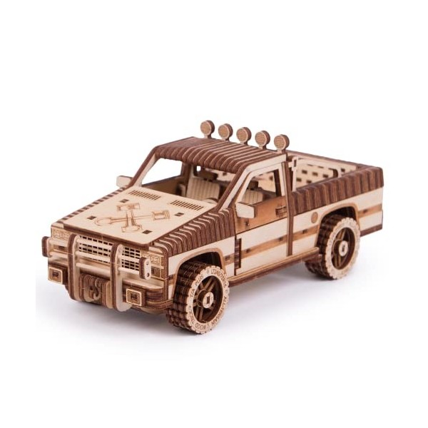 Wood Trick Kit de Modèle de Camion Jouet en Bois pour Adultes et Enfants - Puzzles en Bois 3D - Modèle de Voiture Mécanique D