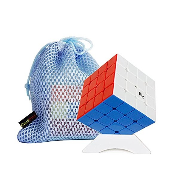 Oostifun FunnyGoo YongJun YJ MGC4 4x4 Puzzle Cube Magique MGC 4 M Version Cube Tournant 3D + Support Cube et Sac Cube Multic