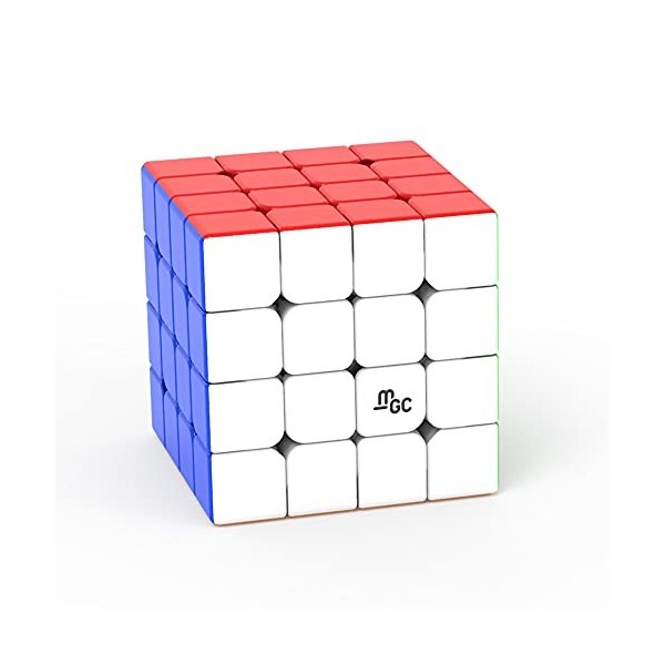 Oostifun FunnyGoo YongJun YJ MGC4 4x4 Puzzle Cube Magique MGC 4 M Version Cube Tournant 3D + Support Cube et Sac Cube Multic