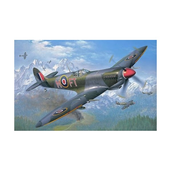 Puzzle Adulte 1000 Pièces, Puzzle 3D, Avion Spitfire De LAviation De Dessin Animé Pendant La Guerre Puzzle en Bois 75X50Cm