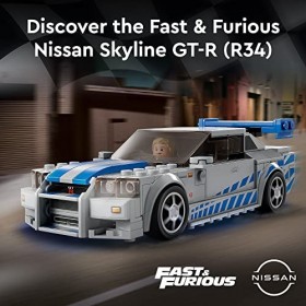 LEGO Speed Champions 2 Fast 2 Furious Nissan Skyline GT-R R34 76917 Kit de Construction de Voiture de Course à Collectionne