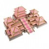 3D en Bois Maison Chinoise Puzzle, kit de Montage Woodcraft Bricolage Kit de Constructeur de Construction en Bois pour Enfant