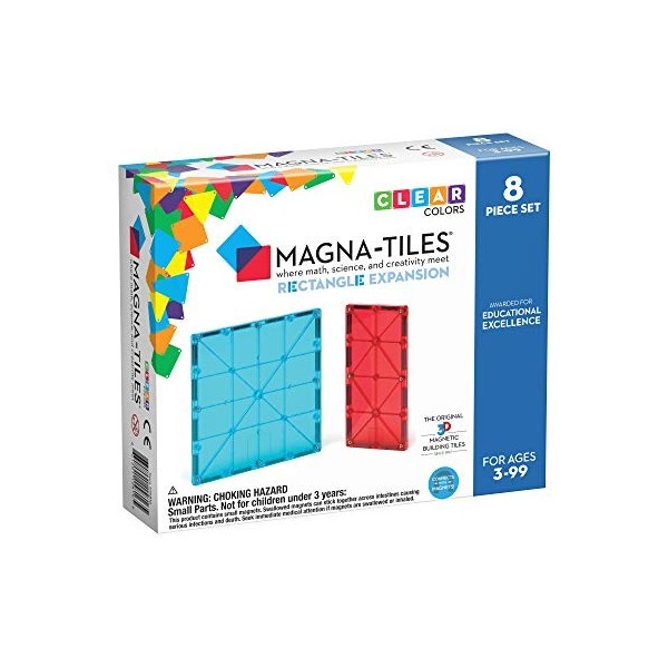 Magna-Tiles Expansion Set rectangulaire - The Original Magnetic Building Tiles for Creative Open-Ended Play, Educational Toys