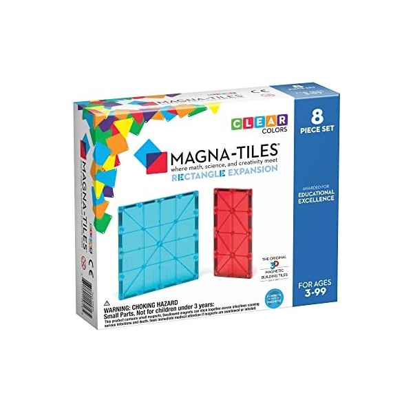 Magna-Tiles Expansion Set rectangulaire - The Original Magnetic Building Tiles for Creative Open-Ended Play, Educational Toys