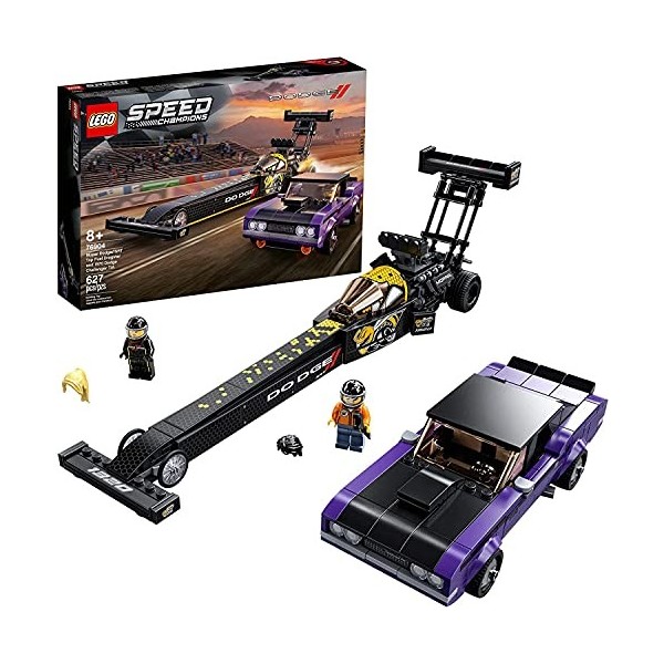 LEGO Speed Champions Mopar Dodge//SRT Top Fuel Dragster and 1970 Dodge Challenger T/A 76904 Building Toy. New 2021 627 Piece