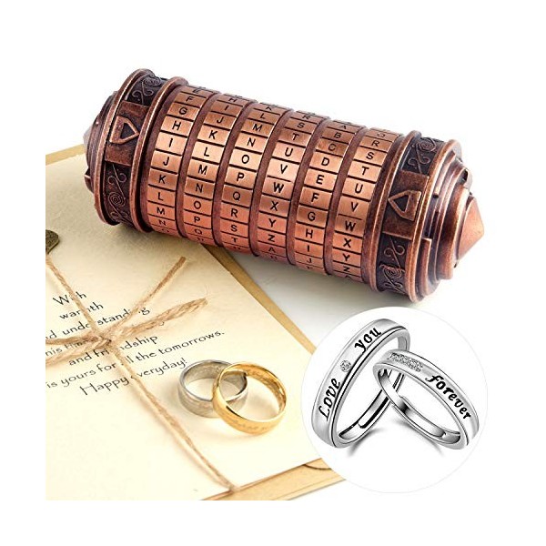 TUPARKA 5 Pcs Da Vinci Code Mini Cryptex Saint Valentin Intéressant Créatif Cadeaux danniversaire Romantiques pour Elle Roug