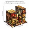 Kit de Camion de Livre de Bricolage 3D Puzzle en Bois Bidreques de bibliothèque Insert Decor avec LED Light DIY Miniature Dol