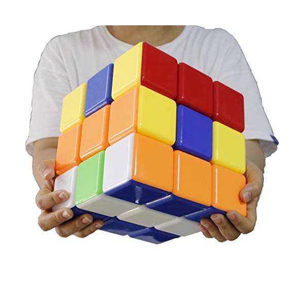 FunnyGoo Heshu Super Large 18CM 3x3x3 Puzzle Autocollant de Vitesse Coloré sans Autocollant Magic Cube