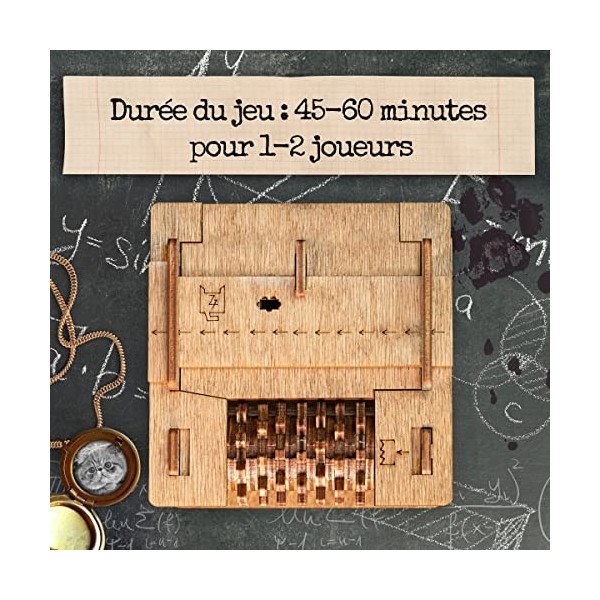 iDventure Cluebox - Schrödingers Cat - Puzzle Escape Room Jeu - Puzzle 3D - Boite en Bois - Cadeau Homme Original - Casse-têt