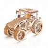 GuDoQi Puzzle 3D Bois, Tracteur en Bois avec Moteur à Bande de Caoutchouc, Maquette en Bois a Construire Adulte Adolescents, 