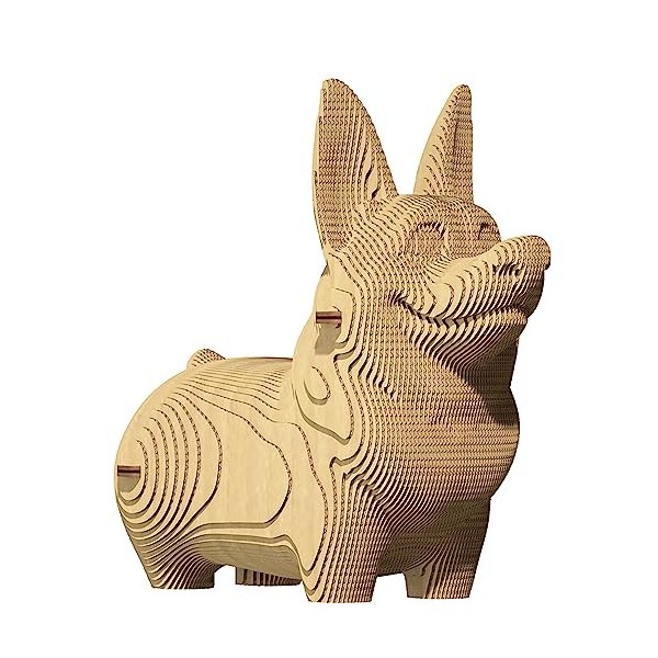 Ensemble de Puzzle 3D CARTONIC - Modèle de Chien Corgi en Carton recyclé | Activité Amusante et captivante pour Tous Les âges