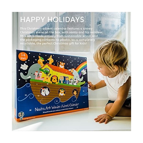 Orange Tree Toys Calendrier de lAvent 2022 en bois pour enfants de 1 an, tout-petits, garçons, filles – Figurines danimaux 