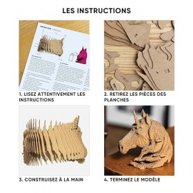 Puzzle 3D CARTONIC en Carton- Licorne : Divertissement captivant et Aventure stimulante pour développer Ses compétences - Le 