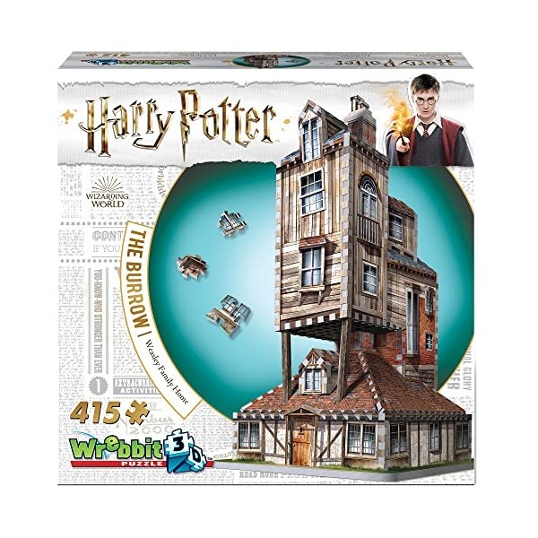 Wrebbit3D , Harry Potter: The Burrow - The Weasleys Family Home 415pc , 3D Puzzle , Ages 14+