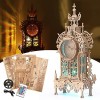 FUNPOLA Maquette en Bois à Construire Puzzle 3D LED Tour Horloge, Puzzle 3D Bois Adulte Horloge De Bureau Modèle DIY Kit avec