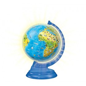 Ravensburger Globe du Monde Lumineux partir de 6 Ans-Puzzle 3D-188 pièces-Pas de Colle nécessaire-Cadeaux éducatifs pour Enfa