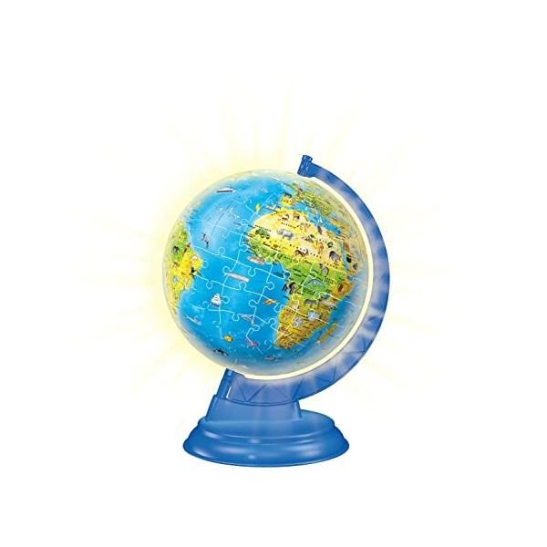 Ravensburger Globe du Monde Lumineux partir de 6 Ans-Puzzle 3D-188 pièces-Pas de Colle nécessaire-Cadeaux éducatifs pour Enfa