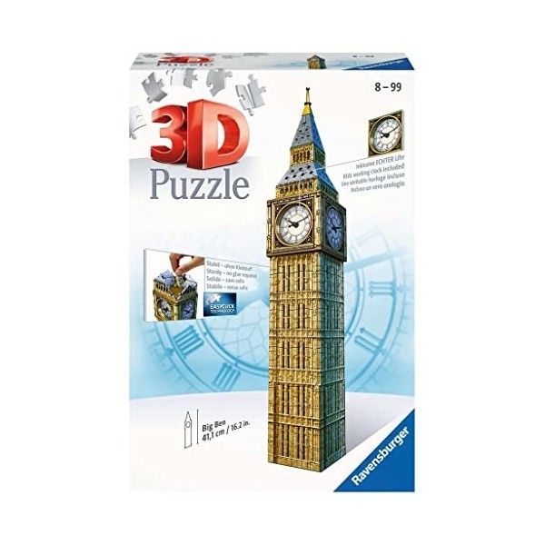 Ravensburger- Puzzle 3D Big Ben with Clock 216 pièces, 12586