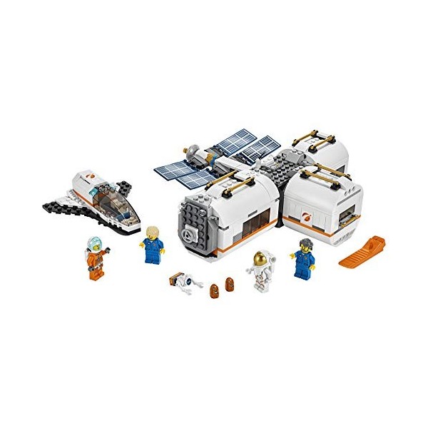 LEGO City Space Lunar Space Station 60227 Space Station Building Set with Toy Shuttle, Detachable Satellite and Astronaut