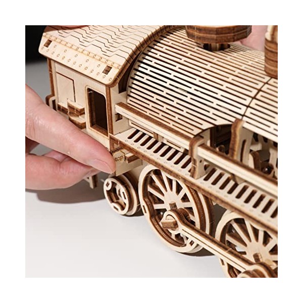 Puzzle Express 3D en Bois avec Locomotive à Vapeur - Jeu de réflexion - Puzzle éducatif - Kit de modélisme en Bois respectueu